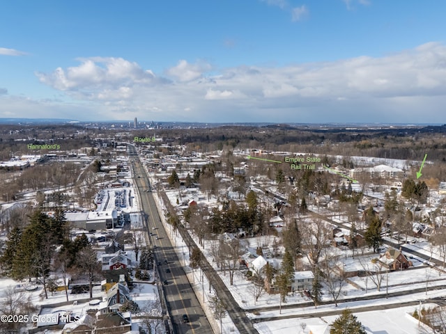 view of snowy aerial view