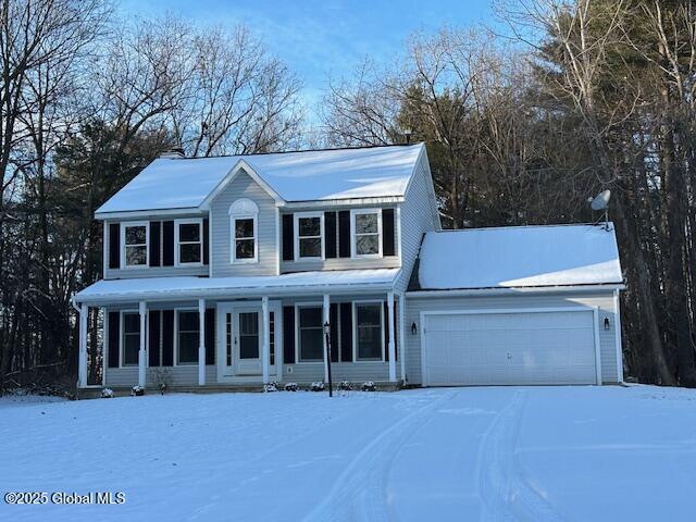 colonial-style house with a garage