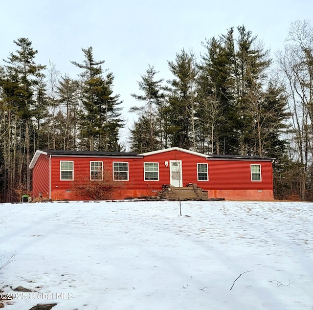 view of snow covered structure