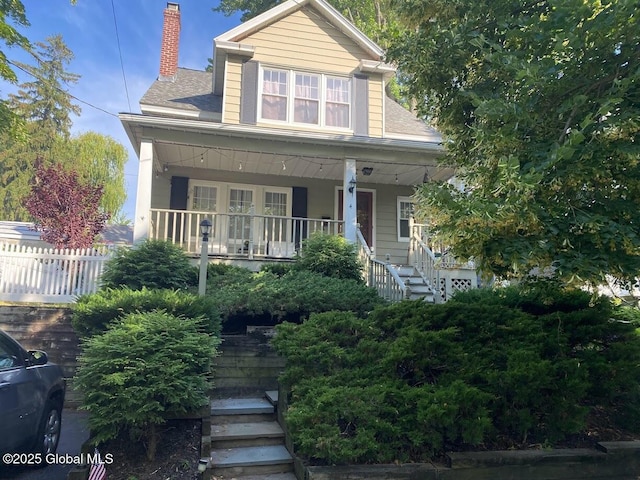 view of front of property with a porch