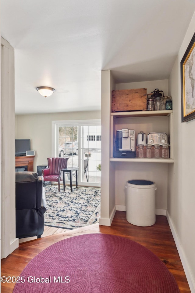 interior space with wood-type flooring