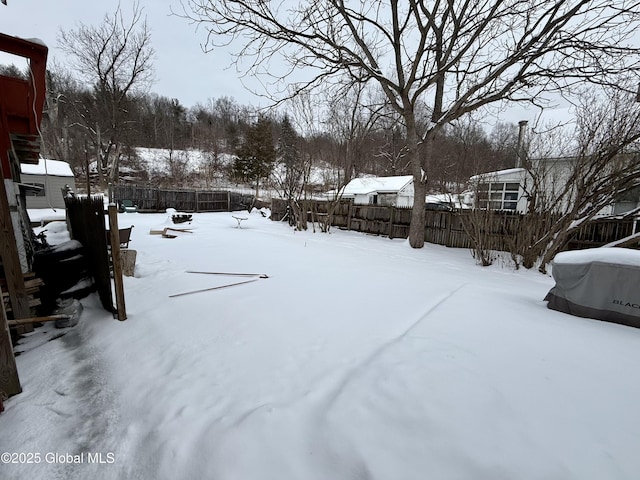 view of snowy yard