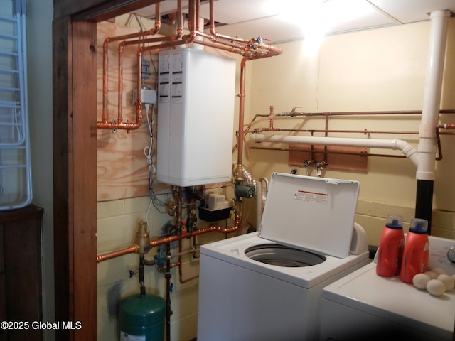 utilities with independent washer and dryer and water heater