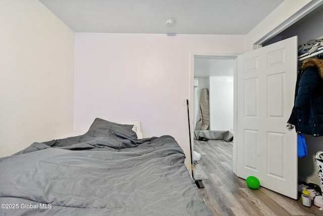 bedroom featuring light hardwood / wood-style flooring