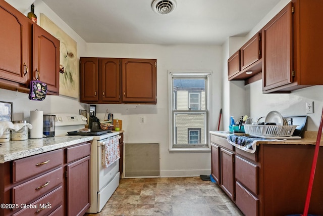 kitchen with white electric stove