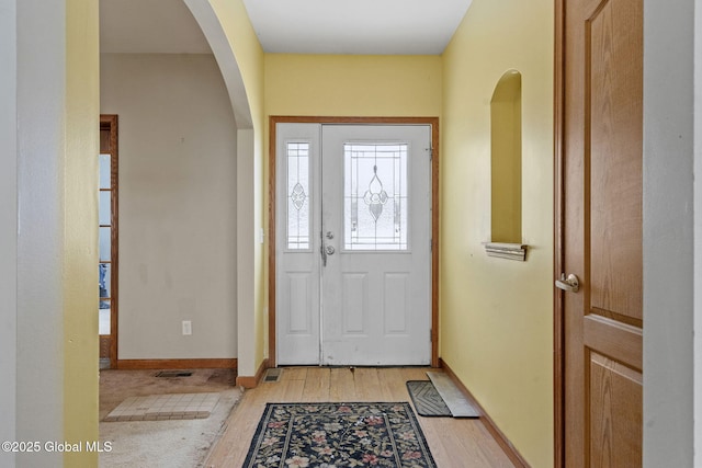 foyer featuring light hardwood / wood-style floors