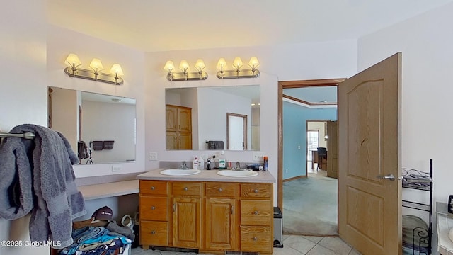 bathroom featuring tile patterned floors and vanity