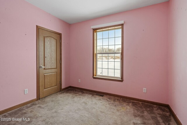 spare room with light carpet