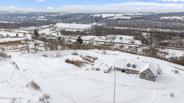 view of snowy aerial view