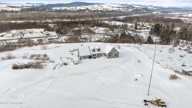 view of snowy aerial view