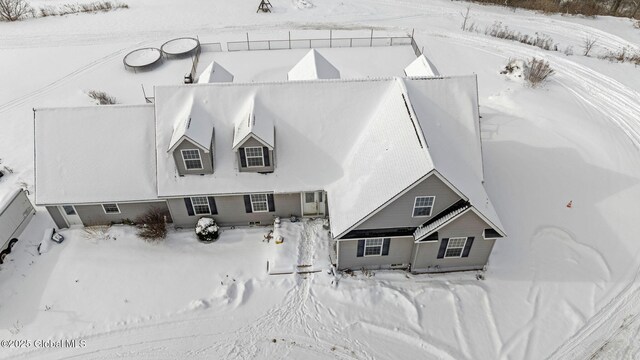 view of snowy aerial view