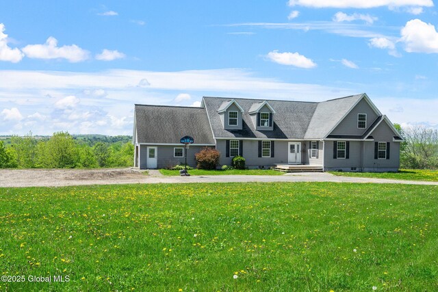 220 Anderson Cir, Fort Plain, NY 13339 - cape cod-style house with crawl space, a front yard, and a shingled roof