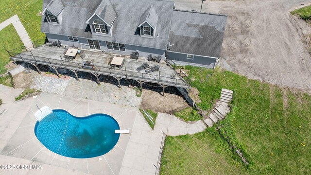 220 Anderson Cir, Fort Plain, NY 13339 - view from above of property with a pool area