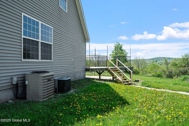 220 Anderson Cir, Fort Plain, NY 13339 - view of yard with central AC unit and stairs
