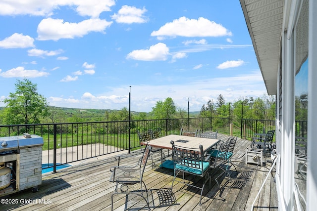 220 Anderson Cir, Fort Plain, NY 13339 - wooden terrace with outdoor dining area