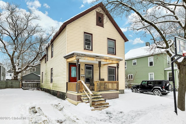 view of front of property with a porch