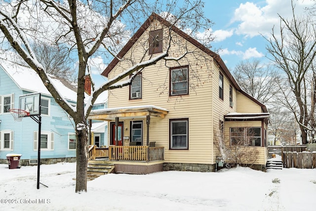 view of front of property with a porch