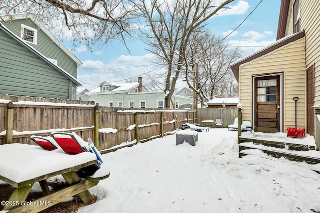 view of snowy yard