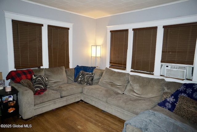 living room featuring wood-type flooring