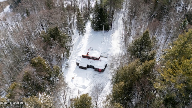 view of snowy aerial view