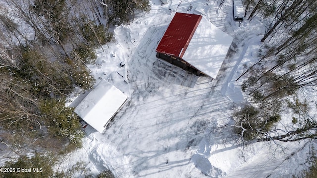 view of snowy aerial view