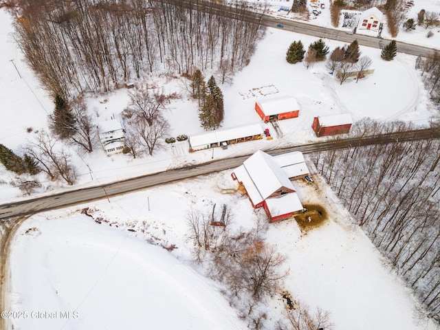 view of snowy aerial view