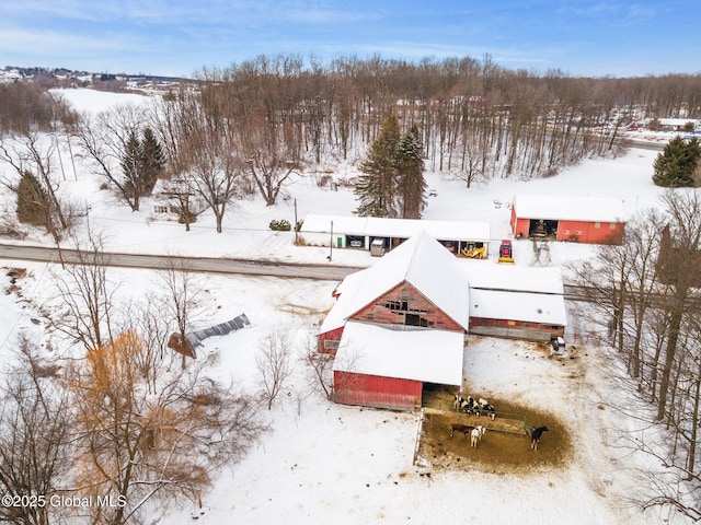 view of snowy aerial view