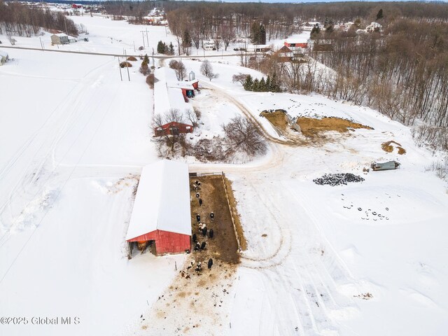 view of snowy aerial view