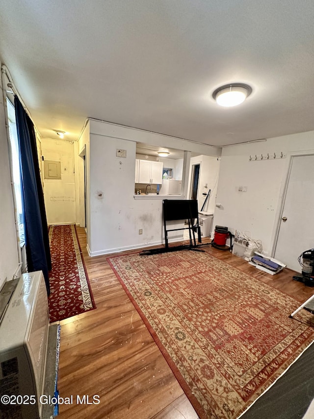 interior space with hardwood / wood-style flooring