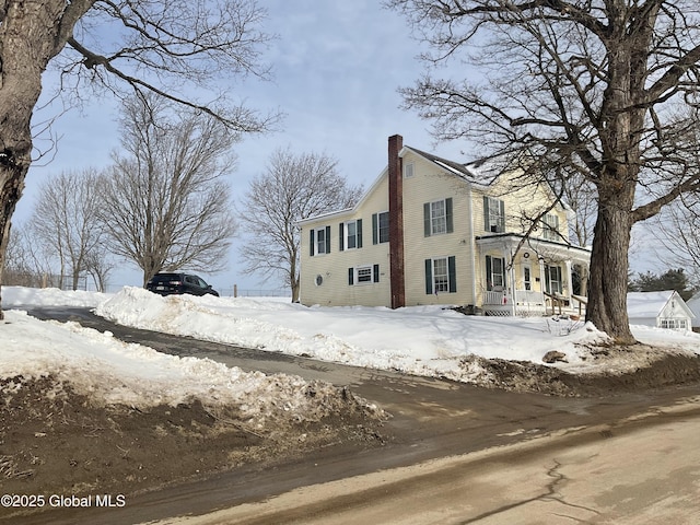 view of snow covered exterior