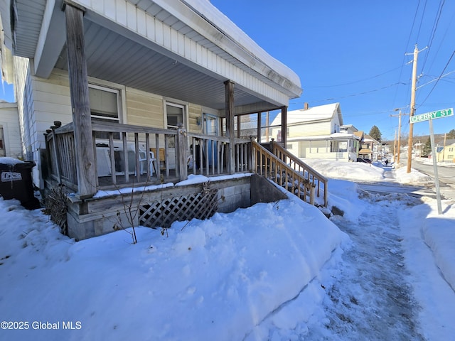 exterior space with covered porch