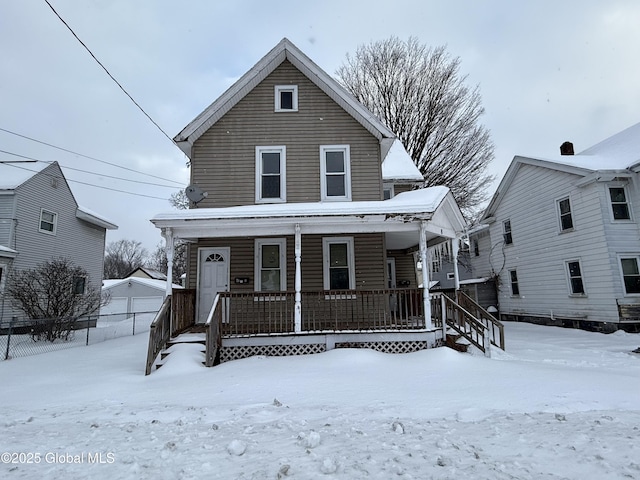 view of front of home featuring covered porch