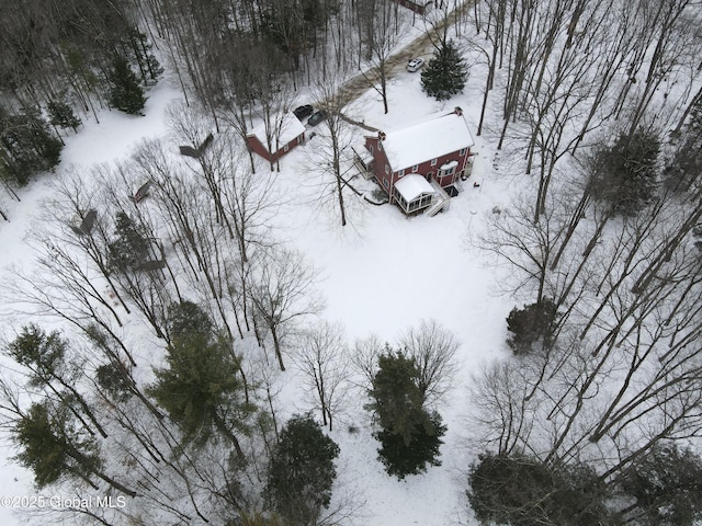 view of snowy aerial view