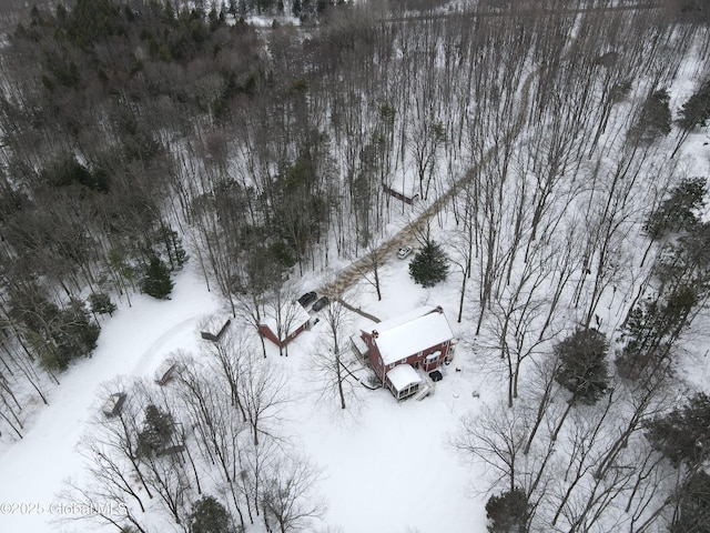 view of snowy aerial view