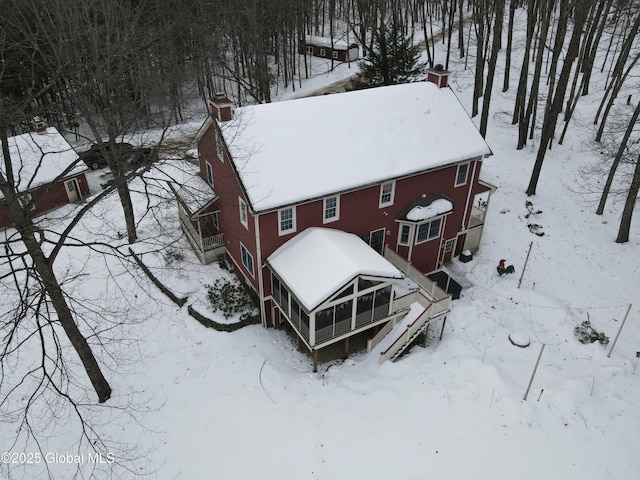 view of snowy aerial view