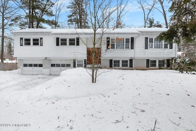 bi-level home with a garage