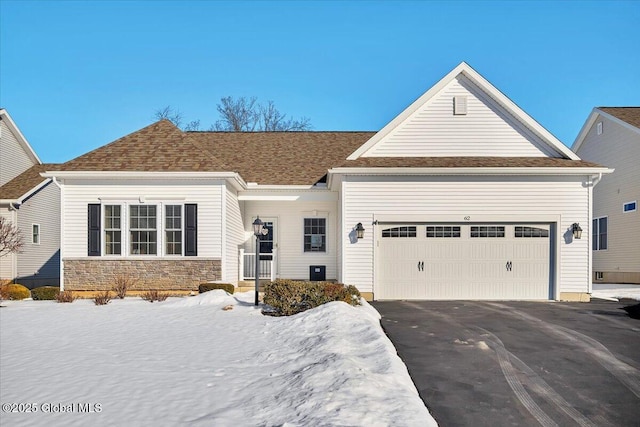 view of front of house with a garage