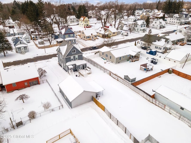 view of snowy aerial view