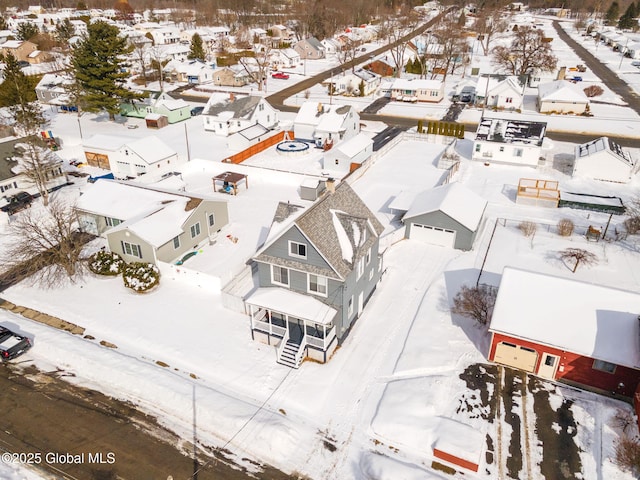 view of snowy aerial view