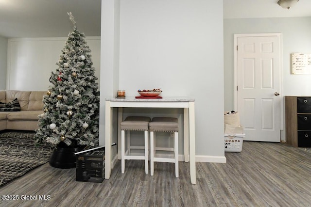 dining room with wood-type flooring