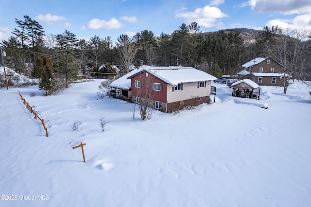 view of snowy aerial view