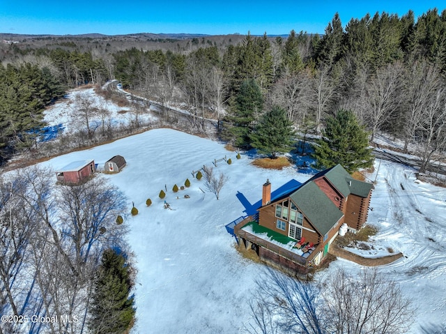 view of snowy aerial view