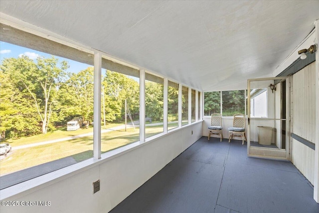 view of unfurnished sunroom