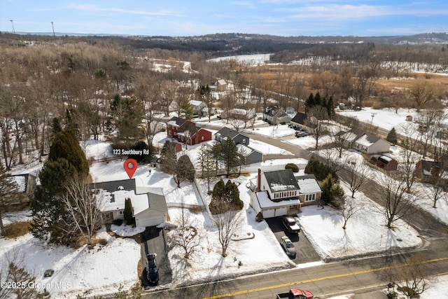 view of snowy aerial view