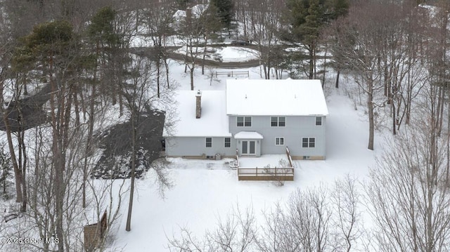 view of snowy aerial view