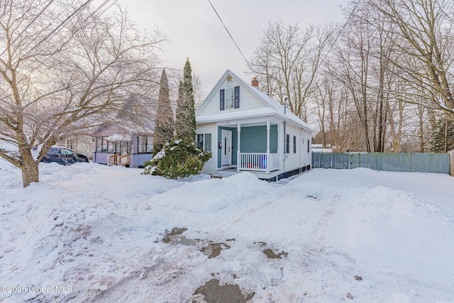 view of front of property with a porch