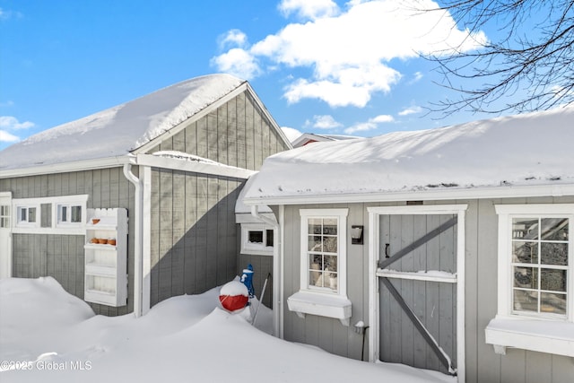 view of snow covered structure