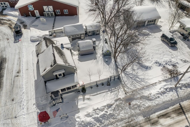 view of snowy aerial view