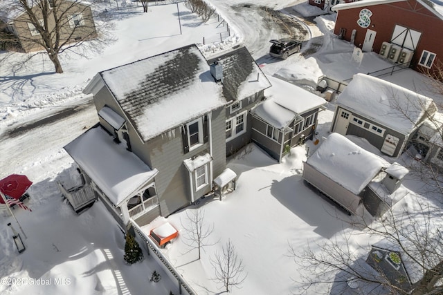 view of snowy aerial view