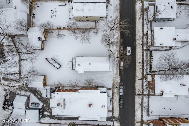 view of snowy aerial view